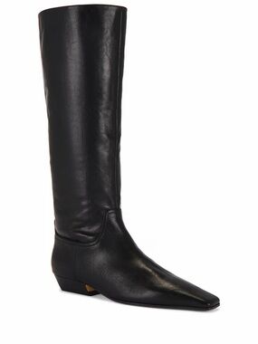 Tony Bianco Black Pointed-Toe Knee Boots